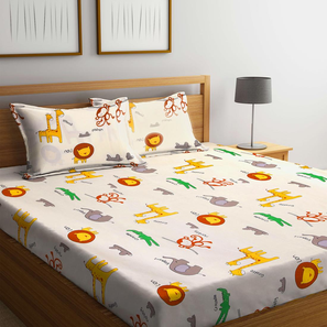 Bedsheets In New Delhi Design Asher Pink TC Cotton Blend King Size Bedsheet
