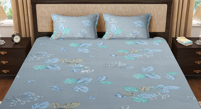 Vinette   Multicolour Floral 400 TC Pure Cotton Double Bedsheet with 2 Pillow Covers (King Size, Multi) by Urban Ladder - Design 1 Full View - 898578