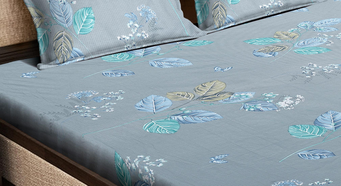 Vinette   Multicolour Floral 400 TC Pure Cotton Double Bedsheet with 2 Pillow Covers (King Size, Multi) by Urban Ladder - - 