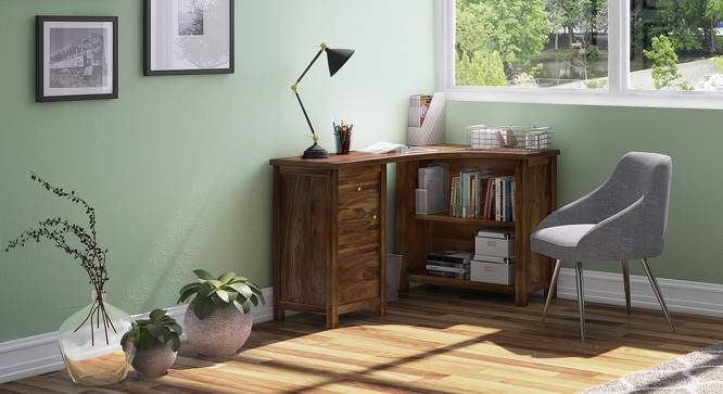 Dickens Corner Desk (Teak Finish) by Urban Ladder - Full View Design 1 - 89867