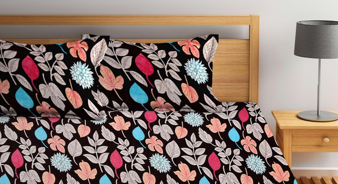 Boston   Brown Printed Woolen Double Bed Sheet with 2 Pillow Covers (Olive, King Size) by Urban Ladder - Design 1 Full View - 898759