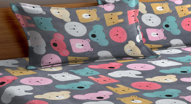 Mario   Multicolour Cartoon Characters 300 TC Cotton Blend Double Bedsheet with 2 Pillow Covers (King Size, Multi) by Urban Ladder - Design 1 Full View - 898868