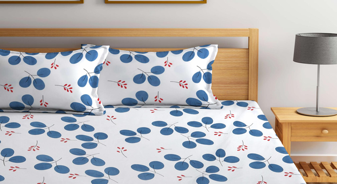 Palermo   Multicolour Floral 300 TC Cotton Blend Double Bedsheet with 2 Pillow Covers (King Size, Multi) by Urban Ladder - - 