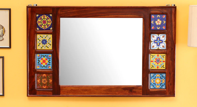 twain solid wood mirror in  honey oak colour (Honey Oak) by Urban Ladder - - 