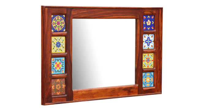 twain solid wood mirror in  honey oak colour (Honey Oak) by Urban Ladder - - 