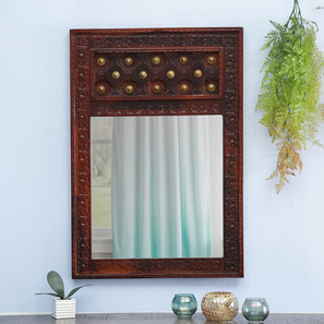 woodenmood Paulo Brown Solid Wood Wall Mirror-picture-18
