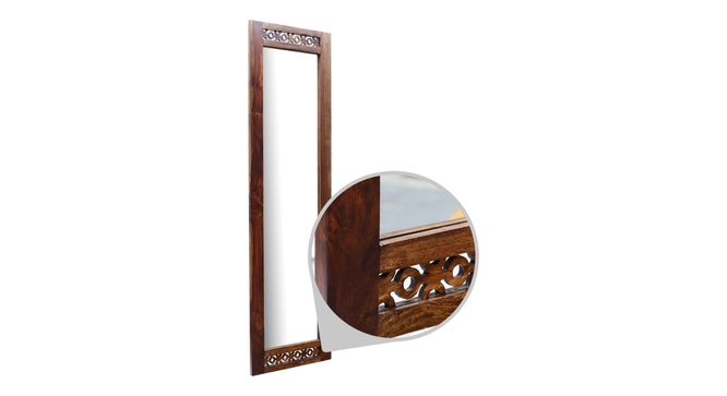 lincoln solid wood mirror in  brown colour (Brown) by Urban Ladder - - 