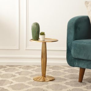 Hevea Metal Side Table in Polished Finish-image-1
