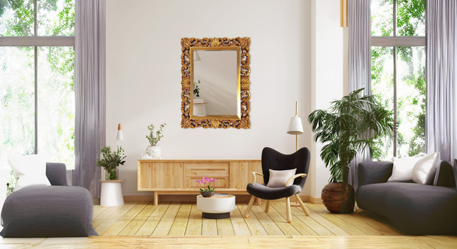 Plane Wall Mirror (Gold) by Urban Ladder - Design 1 - 899373