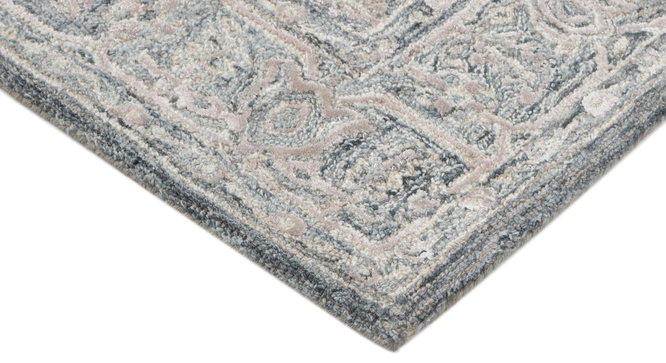 CHARCOAL Wool & Viscose Vestige 4X6 Feet Hand-Tufted Rug Carpet (Charcoal, 8 x 10 Feet Carpet Size) by Urban Ladder - - 
