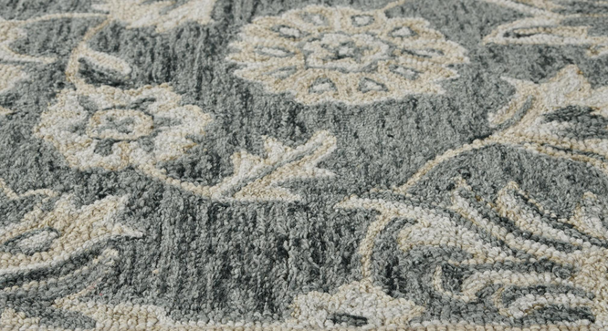 Gray Wool Romania  4X6  Feet Hand-Tufted Rug Carpet (Grey, 5 x 8 Feet Carpet Size) by Urban Ladder - - 