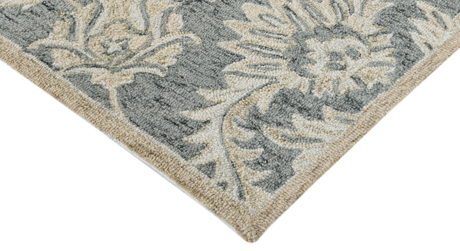 Gray Wool Romania  4X6  Feet Hand-Tufted Rug Carpet (Grey, 5 x 8 Feet Carpet Size) by Urban Ladder - - 