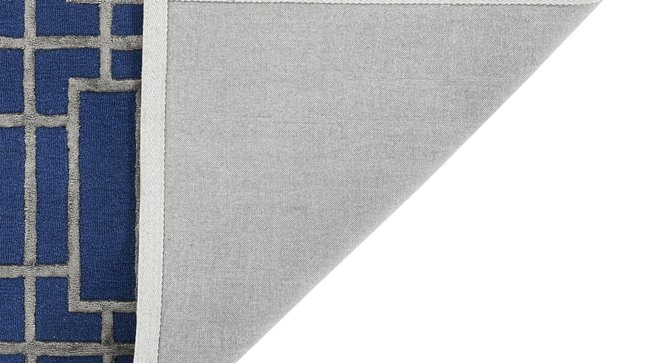 NAVY Wool Lineation 4X6 Feet Hand-Tufted Rug Carpet (Navy, 4 x 6 Feet Carpet Size) by Urban Ladder - - 