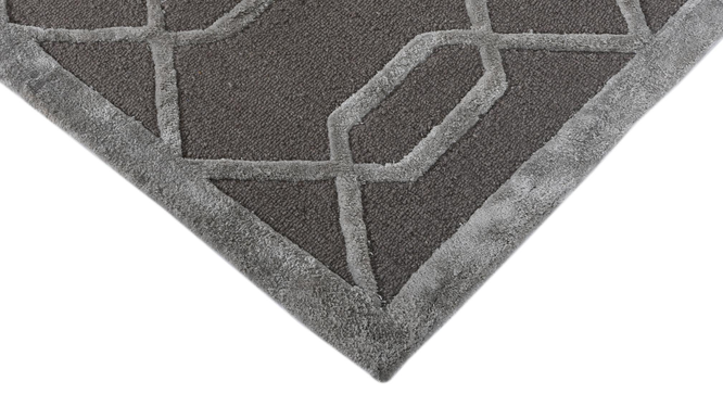 Medium Gray  Wool Lineation 8X10 Feet Hand-Tufted Rug Carpet (Medium Grey, 8 x 10 Feet Carpet Size) by Urban Ladder - - 