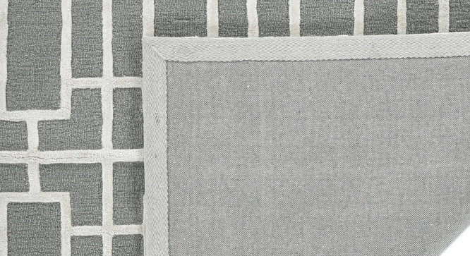 ASH Wool Lineation 8X10 Feet Hand-Tufted Rug Carpet (4 x 6 Feet Carpet Size, Ash) by Urban Ladder - - 