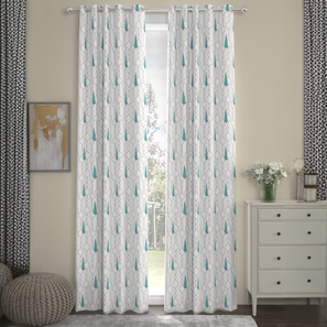 Blue Polyester Door Curtain-image-1