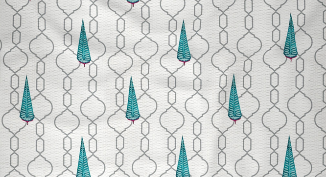 Oleander Door Curtain (Blue) by Urban Ladder - Ground View Design 1 - 903349