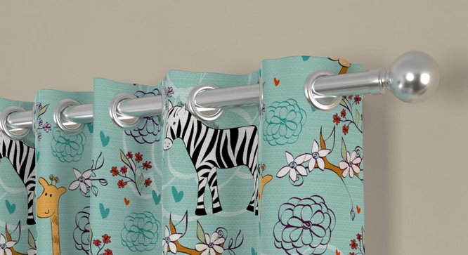Juana Window Curtain (Blue) by Urban Ladder - Front View Design 1 - 903573