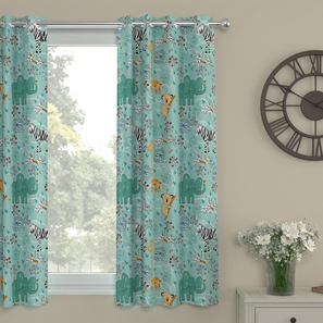Blue Polyester Window Curtain-image-13