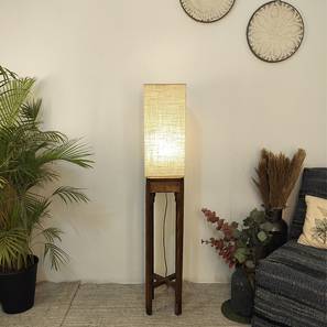 Sputnik Beige Jute Floor Lamp with Beige Jute Base