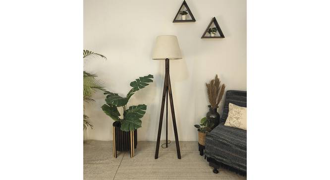 Triune Beige Jute Floor Lamp with Beige Jute Base (Brown) by Urban Ladder - - 