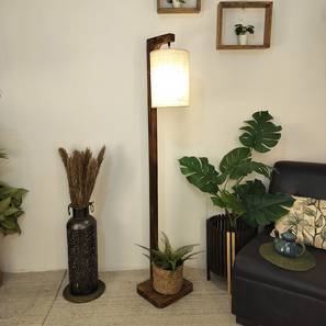 Elementary Beige Jute Floor Lamp with Beige Jute Base