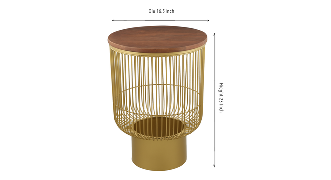crossword Side Table (Gold Epl Finish) by Urban Ladder - - 