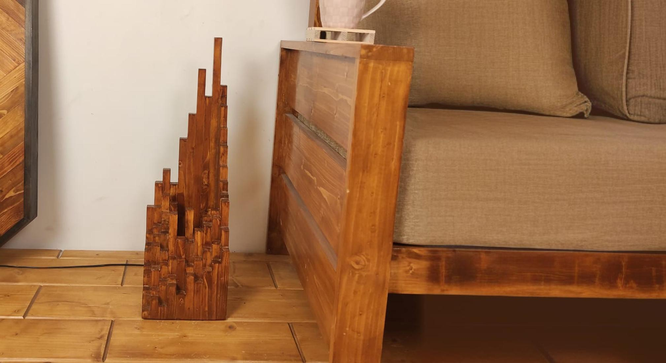 Emanate Wooden Table Lamp with Brown Base (Brown) by Urban Ladder - Front View Design 1 - 906850