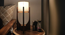 Solitaire Wooden Table Lamp with Brown Base  White Fabric Lampshade (Brown) by Urban Ladder - Ground View Design 1 - 906901