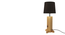 Rocket  Beige Wooden Table Lamp with Black Fabric Lampshade (Brown) by Urban Ladder - Front View Design 1 - 907091