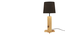 Rocket  Beige Wooden Table Lamp with Black Fabric Lampshade (Brown) by Urban Ladder - Ground View Design 1 - 907096