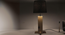 Rocket  Beige Wooden Table Lamp with Black Fabric Lampshade (Brown) by Urban Ladder - Rear View Design 1 - 907101