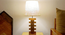 Libra Brown Wooden Table Lamp with White Fabric Lampshade (Brown) by Urban Ladder - Ground View Design 1 - 907161