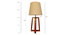 Blender Brown Wooden Table Lamp with White Fabric Lampshade (Brown) by Urban Ladder - Front View Design 1 - 907220