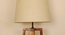 Blender Brown Wooden Table Lamp with White Fabric Lampshade (Brown) by Urban Ladder - Design 1 Dimension - 907251