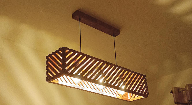 Oblique 36 Centrum Brown Wooden 3 Series Hanging Lamp (Brown) by Urban Ladder - Front View Design 1 - 907271