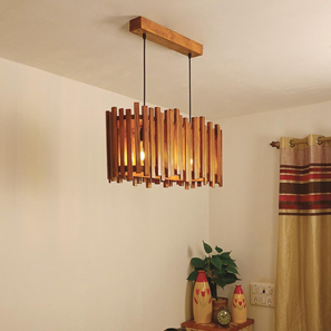 Home Decor In Jaipur Design Palisade 24 Centrum Wooden 2 Series Hanging Lamp (Brown)