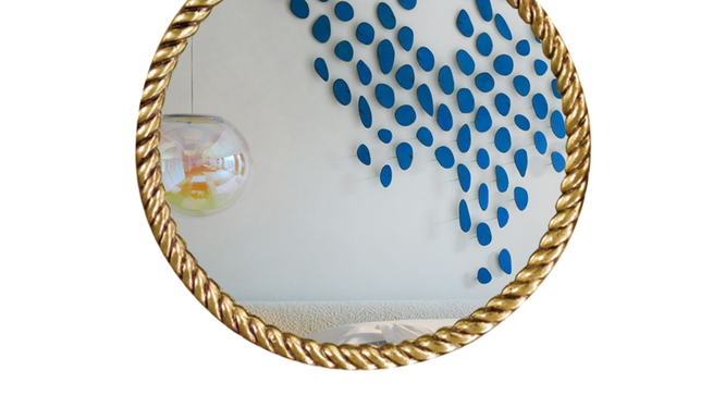 Gleaming Stainless Steel Wall Mirror in Gold Colour (Gold) by Urban Ladder - - 