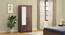 Hilton 2 Door Wardrobe (With Mirror, Without Drawer Configuration, With Lock, 5.95 Feet Height, Chestnut Acacia Finish) by Urban Ladder - Full View Design 1 - 