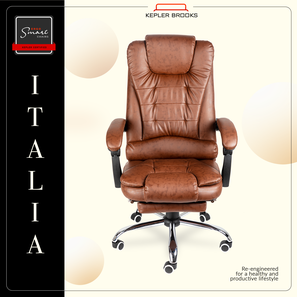Italia Study Chair in Brown Colour