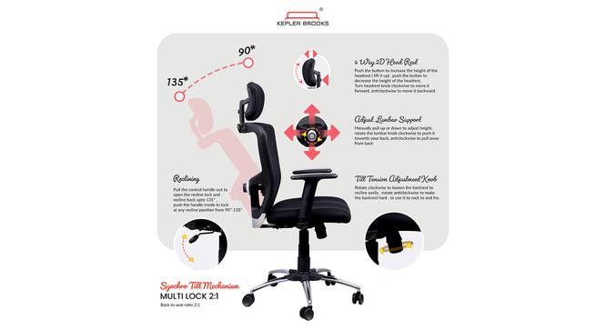Zeus  Study Chair (Black) by Urban Ladder - Rear View Design 1 - 908157