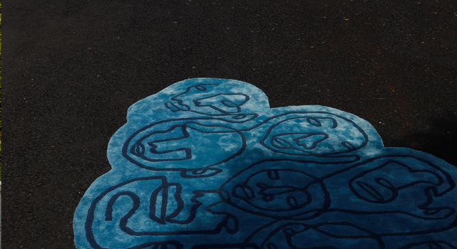 Cuddle Cloud carpet (Blue, 7 x 5 feet Carpet Size) by Urban Ladder - - 