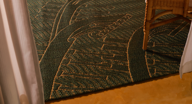 Amarachaarthu carpet (Green, 5 x 5 Feet Carpet Size) by Urban Ladder - - 