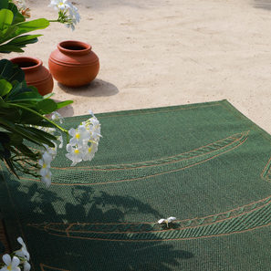 Carpet Collections Design Kaliyodam Green Abstract Natural Sisal 9 X 6 Feet Carpet