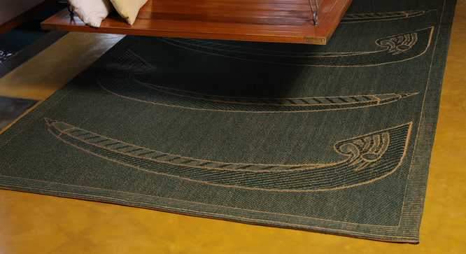 Kaliyodam carpet (Green, 9 x 6 Feet Carpet Size) by Urban Ladder - - 