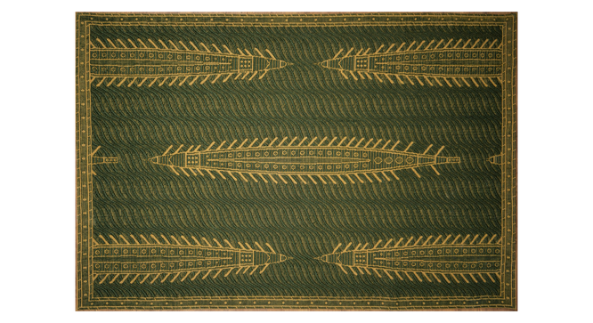 Vallamkali carpet (Green, 9 x 6 Feet Carpet Size) by Urban Ladder - - 