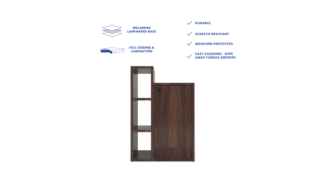 Kairi Bedside Table Walnut. (Walnut Finish) by Urban Ladder - Front View Design 1 - 909456