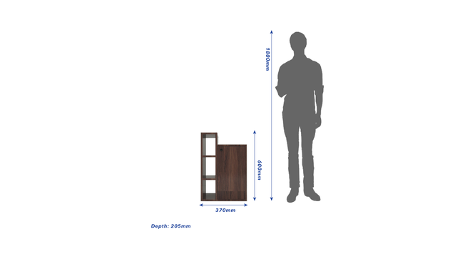 Kairi Bedside Table Walnut. (Walnut Finish) by Urban Ladder - Cross View Design 1 - 909463