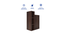 Kairi Bedside Table Walnut. (Walnut Finish) by Urban Ladder - Design 1 Side View - 909503