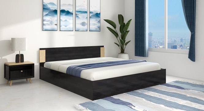 Nikki Queen Bed Wenge (Wenge Finish, King Bed Size, Box Storage Type) by Urban Ladder - Cross View Design 1 - 909537